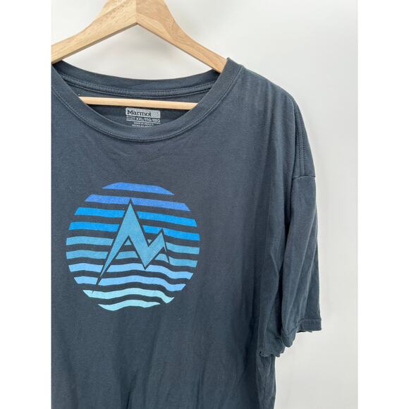 Marmot Gray Blue Logo Front Organic Cotton Tee T-Shirt Mens Size XXL - Picture 4 of 6